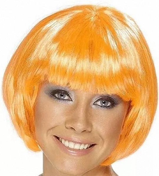 (image for) Fancy Dress Short Bob Babe Wig Fire Coral
